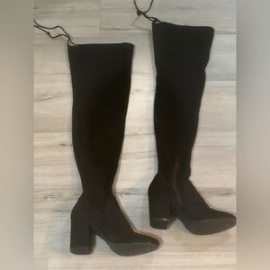 Black heeled boots
